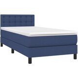 Krevet box spring s madracem LED plavi 100x200 cm od tkanine | shoptok.hr