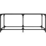  Stolić za kavu s crnom staklenom površinom 98,5x50x40 cm čelik | shoptok.hr