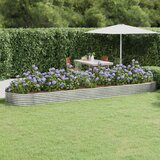 vidaXL Visoka greda iz prašno premazanega jekla 523x140x36 cm srebrna | Shoptok.si