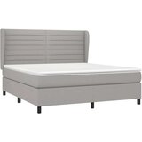 vidaXL Box spring postelja z vzmetnico svetlo siva 180x200 cm blago | Shoptok.si