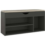  Klupa za cipele s jastukom siva 104 x 30 x 49 cm od iverice | shoptok.hr