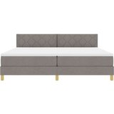 vidaXL Postelja s škatlo z blazino & LED Taupe 200x200 cm Tkanina, (22082750) | Shoptok.si