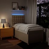  Okvir kreveta s oprugama i madrac krem 80x200 cm od tkanine | shoptok.hr
