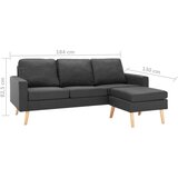 vidaXL trosjed od tkanine s tabureom tamnosivi | shoptok.hr