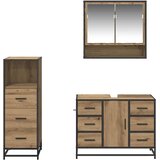 Set namještaja za kupaonicu 3 kom. Umjetnički hrast Smeđa 80 x 33 x 60 cm | shoptok.hr