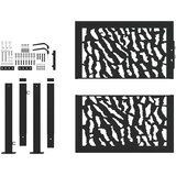  Vrtna vrata crna 100x100 cm dizajn s čeličnim tragovima | shoptok.hr