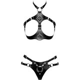 Zado - kožni set s remenjem za privrženost (crna) - L/XL | shoptok.hr