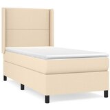  Krevet s oprugama i madracem krem 90 x 200 cm od tkanine | shoptok.hr