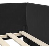  Kutni okvir kreveta s uzglavljem Crna 100 cm x 200 cm Baršun | shoptok.hr
