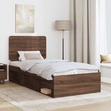  Krevetna konstrukcija s uzglavljem Smeđi hrast 90 x 200 cm | shoptok.hr