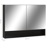  LED kupaonski ormarić s ogledalom crni 80 x 15 x 60 cm MDF | shoptok.hr
