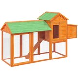 vidaXL Kokošnjak rjav 193x65x117 cm trdna borovina | Shoptok.si