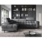 ELTAP Temno siva žametna raztegljiva/s prostorom za shranjevanje kotna sedežna garnitura (levi kot/v obliki črke L) Ferucce – | Shoptok.si