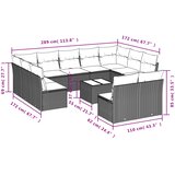  12-dijelni set vrtnih sofa od poliratana s jastucima sivi | shoptok.hr