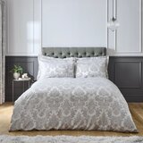 Catherine Lansfield Siva podaljšana posteljnina za zakonsko posteljo iz damasta 230x220 cm Damask Jacquard – | Shoptok.si