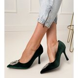  Green stiletto pumps with rhinestones Eleda | Eponuda.ba