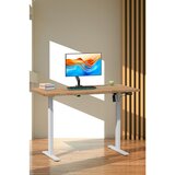 MID.YOU Dvižna Miza E-lona, Barva Hrasta, Bela, 110x80cm | Shoptok.si