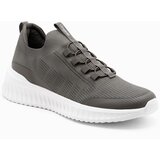 Ombre Men's ankle sneakers in combined materials - navy blue | shoptok.hr