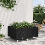  Vrtna sadilica s kotačima crna 100 x 80 x 54 cm PP | shoptok.hr