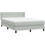  Krevet s oprugama i madracem svjetlosivi 160x210 cm baršunasti | shoptok.hr