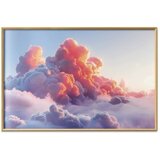  Plakat Dusk Spectacle: Clouds in Shades of Pink and Purple 30x21 Zlatni okvir | shoptok.hr