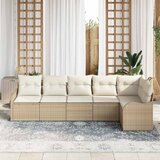  Sjedeća garnitura za vrt 6 kom. Bež poliratan 287,5 x 122,5 x 69 cm | Shoptok.si