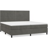 The Living Store Box spring postelja z vzmetnico temno siva 200x200 cm žamet - Box Spring Postelja, (21489392) | Shoptok.si