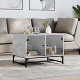  Stolić za kavu sa staklenim vratima boja betona 68,5x50x50 cm | shoptok.hr