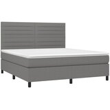  box spring s madracem LED tamnosivi 160x200 cm tkanina | shoptok.hr