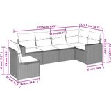  6-dijelni set vrtnih sofa od poliratana s jastucima svjetlosivi | shoptok.hr