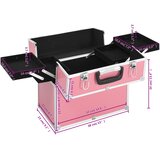  Kovčeg za šminku 38x23x34 cm ružičasti aluminijski | shoptok.hr