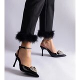 Gemre Black slingback stilettos adorned with rhinestones Isoda | ePonuda.com
