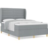  Box Spring Postelja z Vzmetnico Svetlo Siva 140x190 cm Tkanina, (22051058) | Shoptok.si