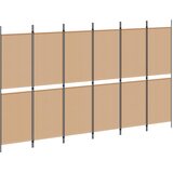  Razdjelnik prostora s 6 panela Bež 300 x 180 cm Tkanina | Eponuda.ba