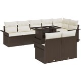  Set od 9 komada vrtnih sofa s jastučićima smeđe poliratana | shoptok.hr