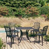 vidaXL 5-dijelni bistro set od lijevanog aluminija crni Cijene