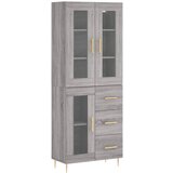  The Living Store Visoka komoda siva sonoma 69,5x34x180 cm inženirski les - Visoka Omarica, (21441895) | Shoptok.si