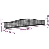  Lučne gabionske košare 8 kom 400x50x40/60 cm pocinčano željezo | shoptok.hr