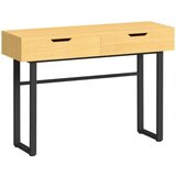 Nesta Konzolna mizica za hodnik, ozka miza z 2 predaloma, kovinski okvir, naravna barva, 110x35x76,5 cm, za predsobo in dom, (5000493530) Slike