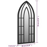  Ogledalo crno 70 x 30 cm željezno za unutarnju upotrebu | shoptok.hr