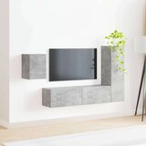  Komplet TV omaric 4 pcs Betonsko siva Konstruiran les - - Siva - 61.6 - 30 x 31 x 100 cm - 2025-vidaXL-Uvoz_2 | Shoptok.si