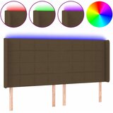  LED uzglavlje tamnosmeđe 163x16x118/128 cm od tkanine | shoptok.hr