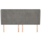  Uzglavlje s ušima svjetlosivo 203x23x118/128 cm baršunasto | shoptok.hr