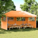 Sklopivi prigodni šator za zabave s 3 bočna zida narančasta