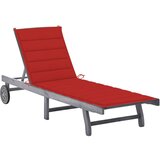 Maison Chic Vrtni Ležalnik - Sončna ležalnik z blazino siv trden akacijev les, (22043233) | Shoptok.si