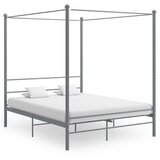  Posteljni okvir z ogrodjem za baldahin siv kovinski 160x200 cm | Shoptok.si