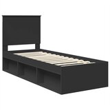  Krevetna konstrukcija Crna 75 x 190 cm Čvrsto borovo drvo | shoptok.hr