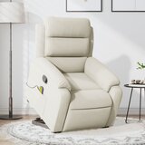 vidaXL Masažni naslonjač na podizanje krem baršunasti | shoptok.hr
