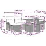  Vrtna sedežna garnitura z blazino 7 pcs siva in mornarsko modra, (5000135858) | Shoptok.si