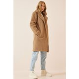 Happiness İstanbul Women's Biscuit Layered Collar Plush Coat Firm Cene